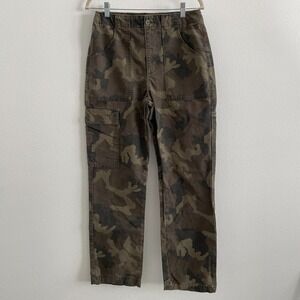 Reformation Pants Women 28 Green Camo Gia Cargo Pockets High Rise Casual